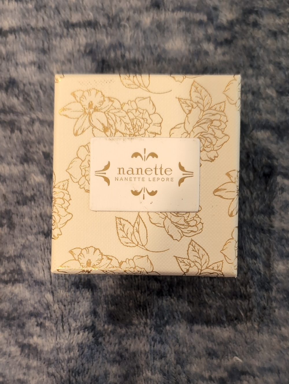 Nanette Lepore cream and gold floral jewelry box